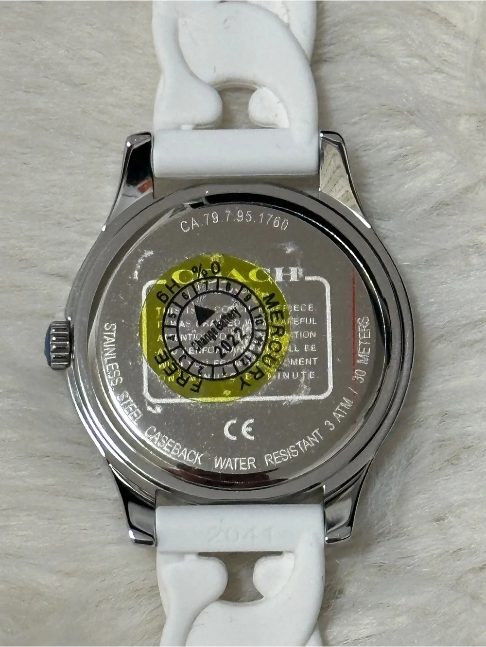 Coach White Women's Watch with Silver Dial